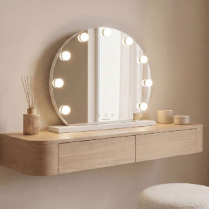 Ronde make-upspiegel met LED-verlichting Hollywood Gloette InnovaGoods 9 Gloeilampen
